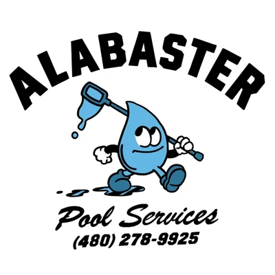 Alabaster Pool Services logo with Drip the mascot